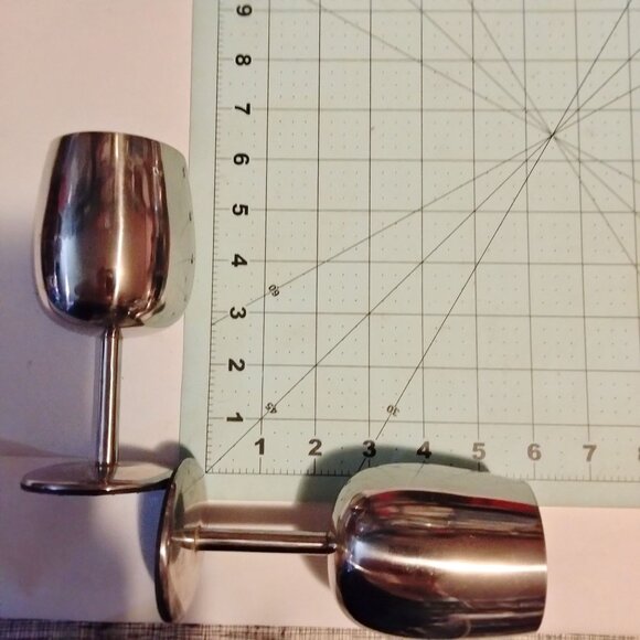 Stainless Steel Wine Goblets 8 oz lot 2 - Picture 3 of 11